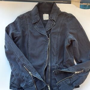 Vintage Black Cotton Moto Jacket size xs
